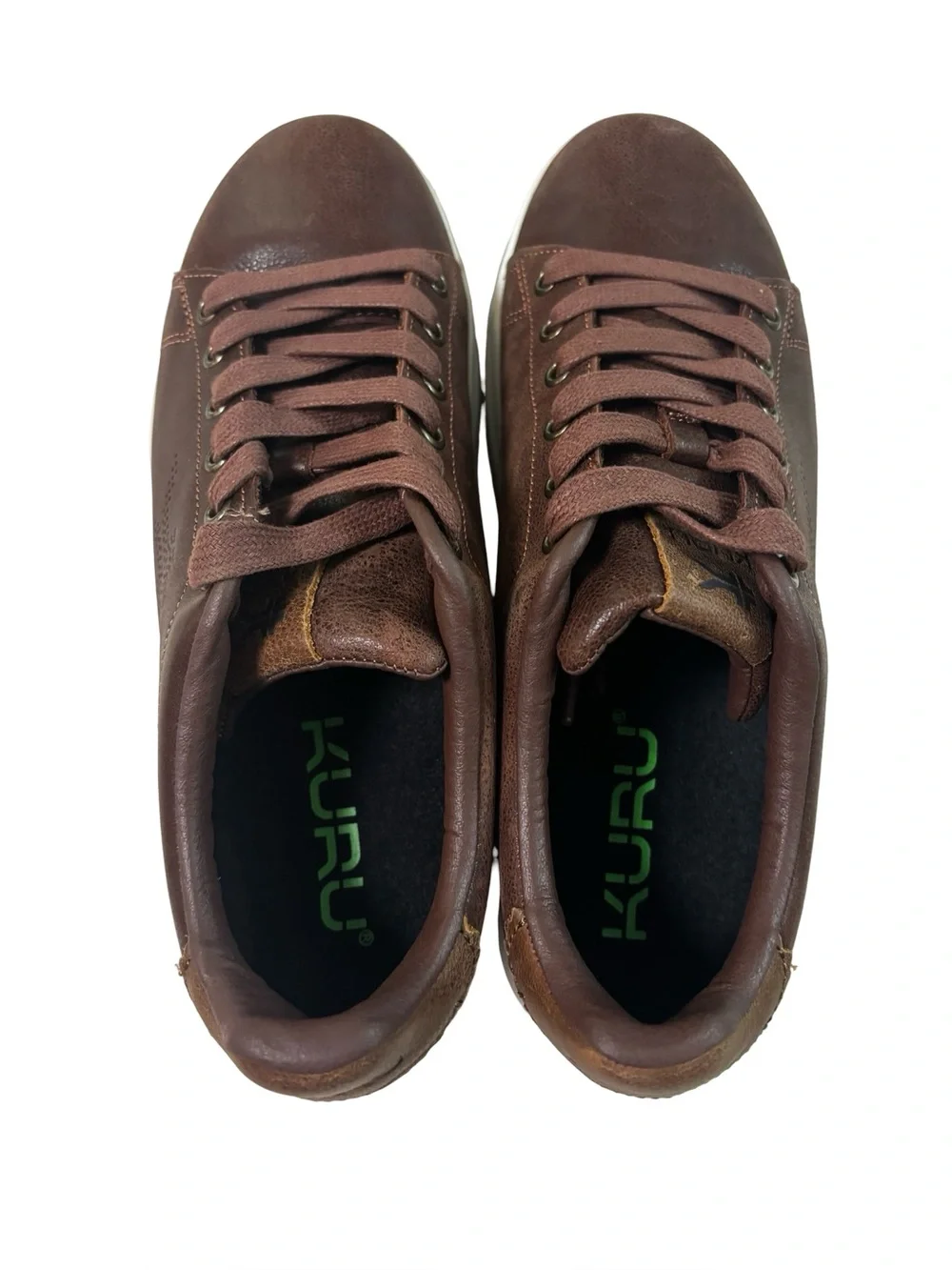 KURU Roam Shoes Mens Size 8 Clove Brown Leather Comfort Walking Sneakers Casual